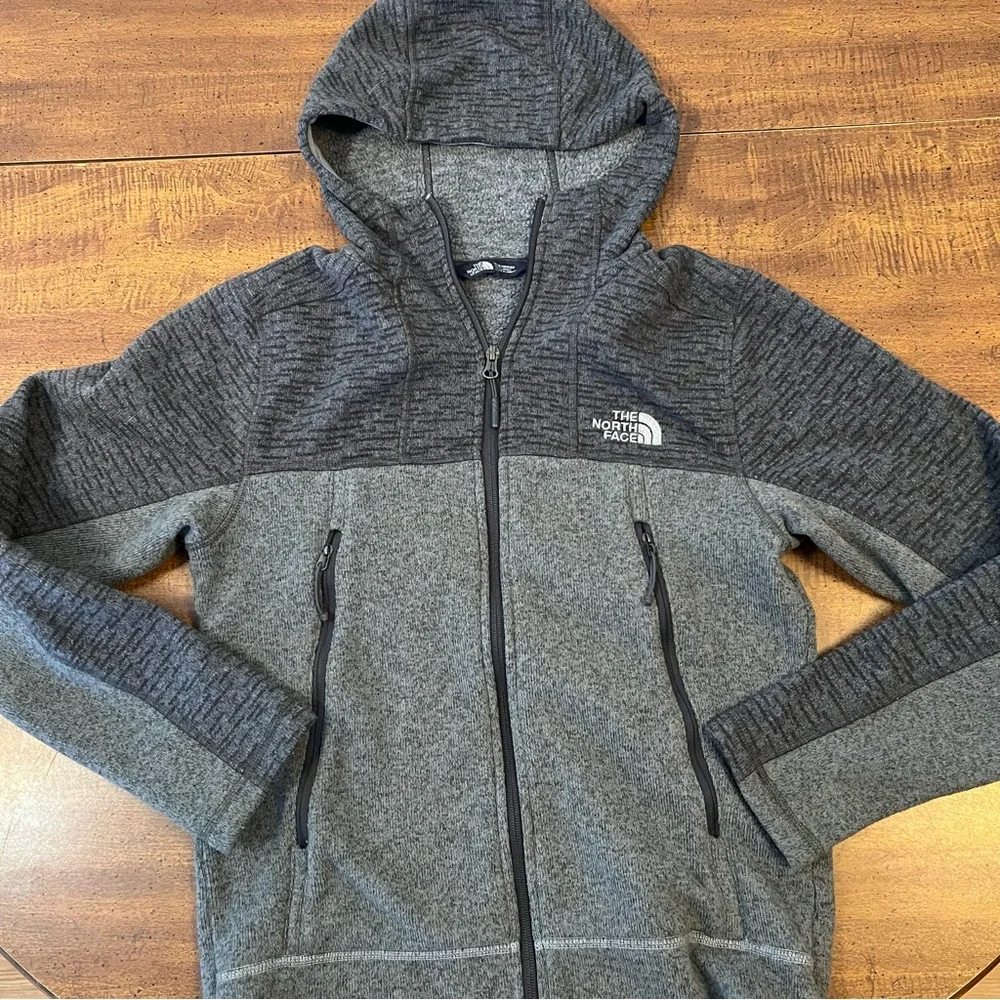 The North Face Men's S Gray Charcoal Gordon Lyons Alpine Full Zip Fleece Hoodie